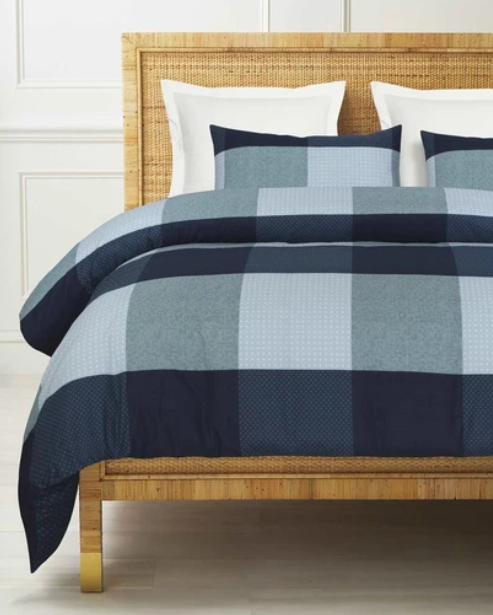Amsons Pure Cotton Double Quilt Cover Sets - Blue Box