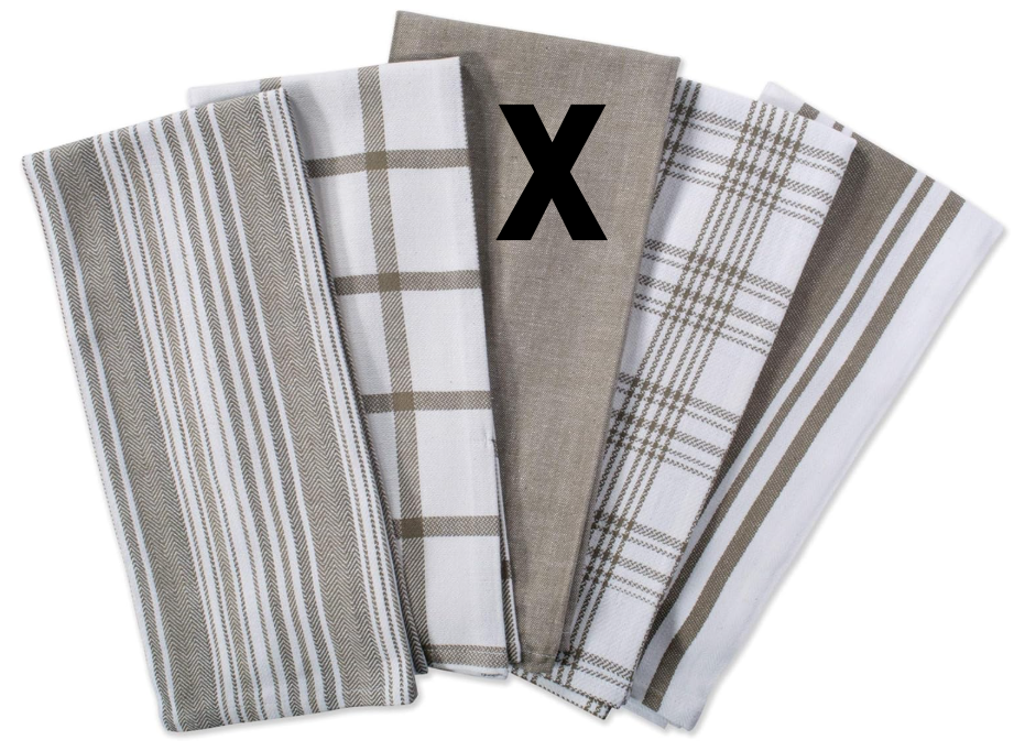DII Cotton Luxury Assorted Kitchen Dish Towels, 18 x 28 Set of 5, Ultra Abs
