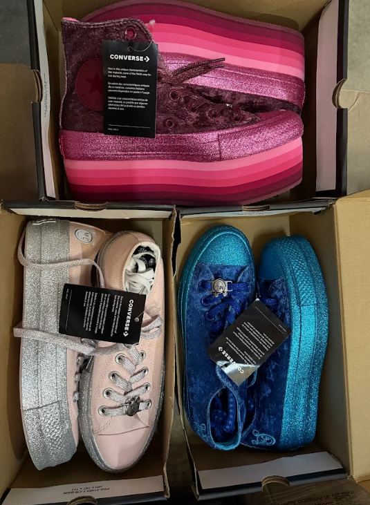 3x Assorted Converse Women's X Miley Cyrus Chuck Taylor All Star Lift Shoes