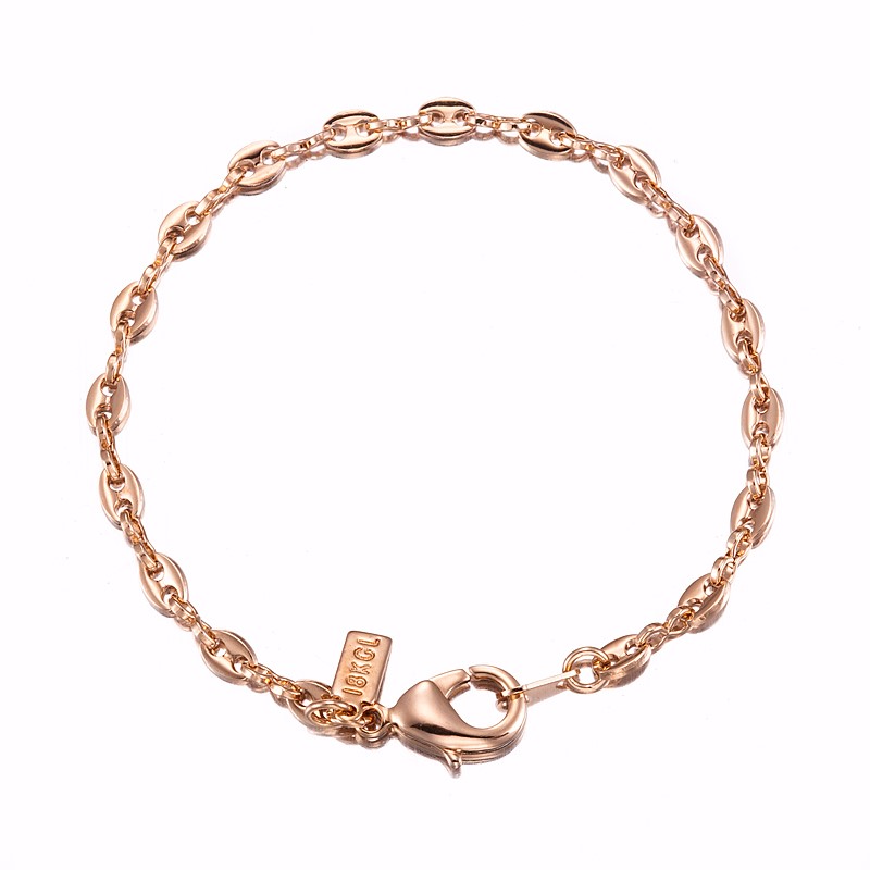 BIJ'OR-18ct\ Rose Gold 4.5" Marine Anchor Bracelet Parrot Clasp-USA,RRP $59