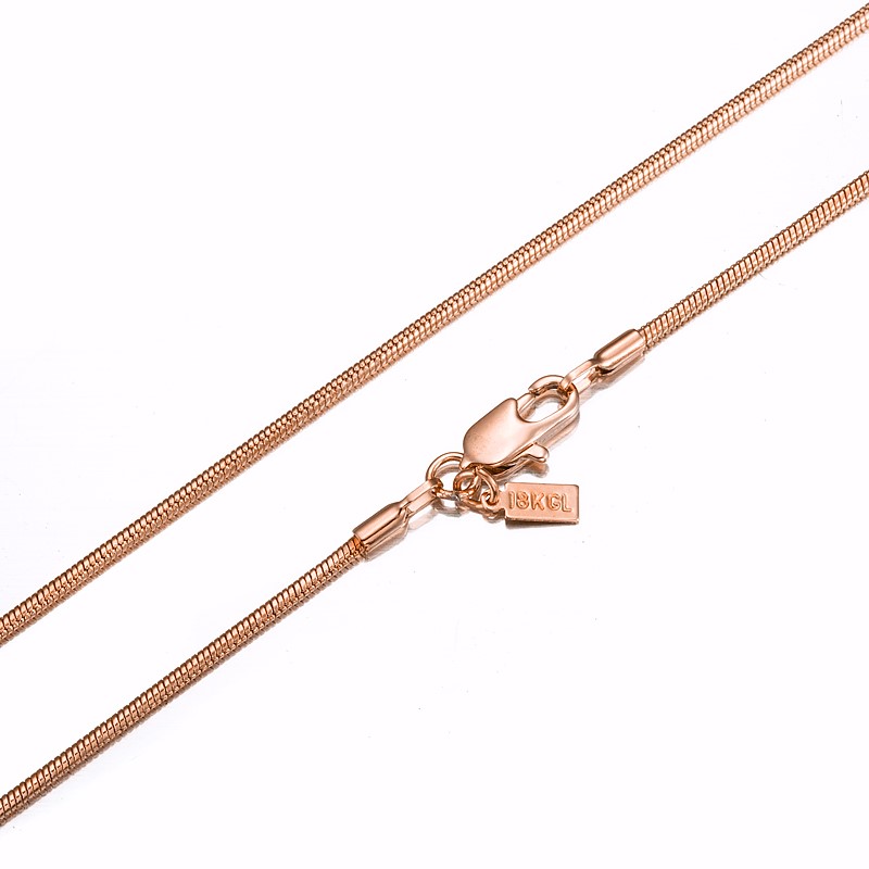 BIJ'OR-20 Inch 18ct Heavy Rose Gold Plated Snake Chain Necklace-USA,RRP $79