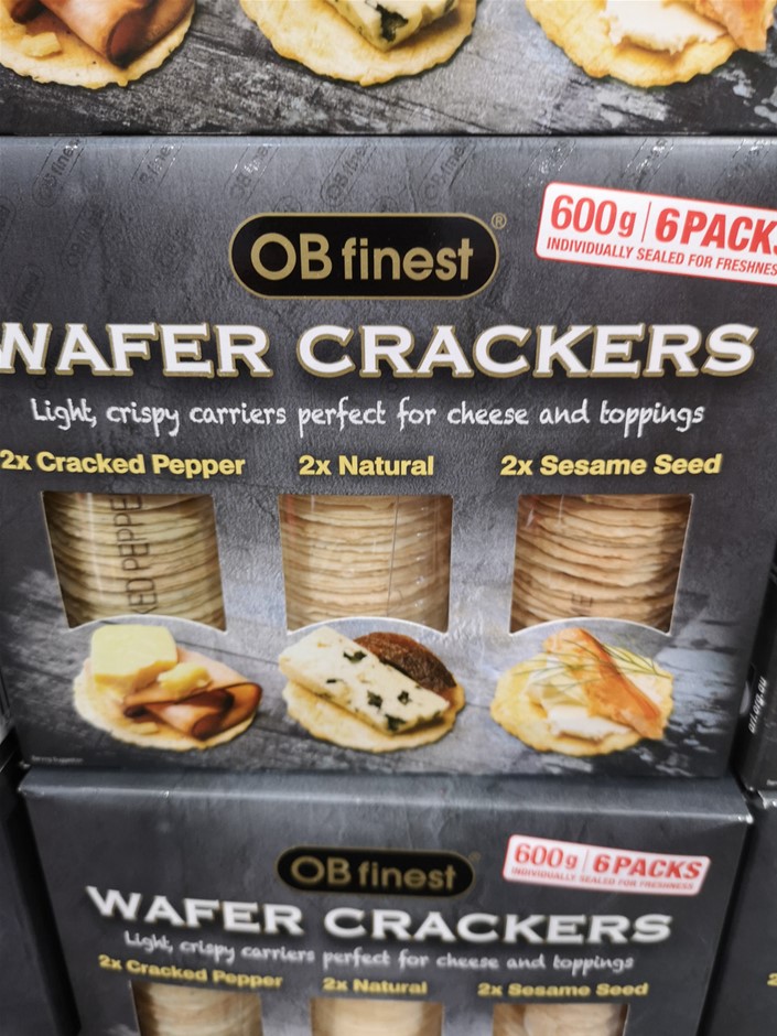 5 x OB FINEST Wafer Crackers, 600g. N.B: Not in original box.