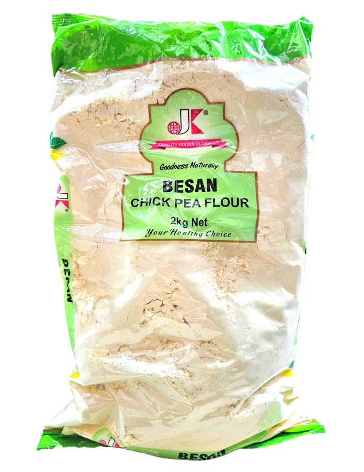 2 x JK FOODS GLOBALLY Besan Chick Pea Flour, 2kg. N.B: Damaged packaging.