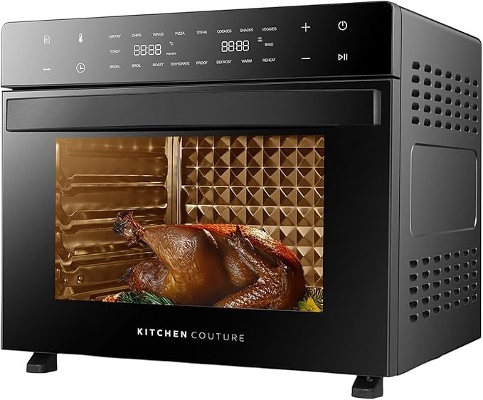 KITCHEN COUTURE Air Fryer with LED Display, 45L, Black.