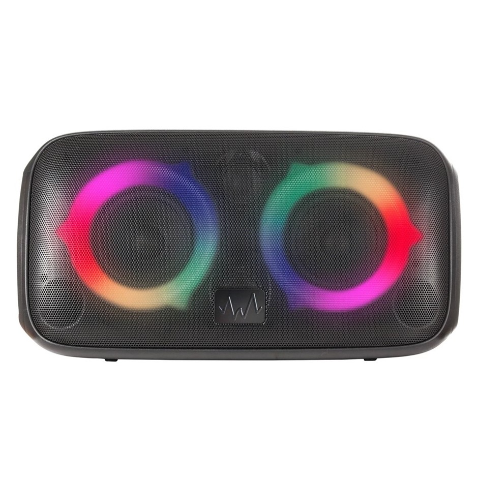 WAVE Portable Shuffle Party Bluetooth Speaker w/ Wireless Microphone Black