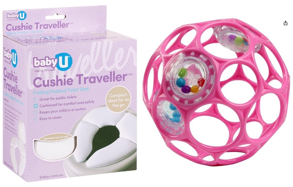 BUNDLE of 2: BABYU Cushie Traveller Folding Padded Potty Seat + BRIGHT STAR