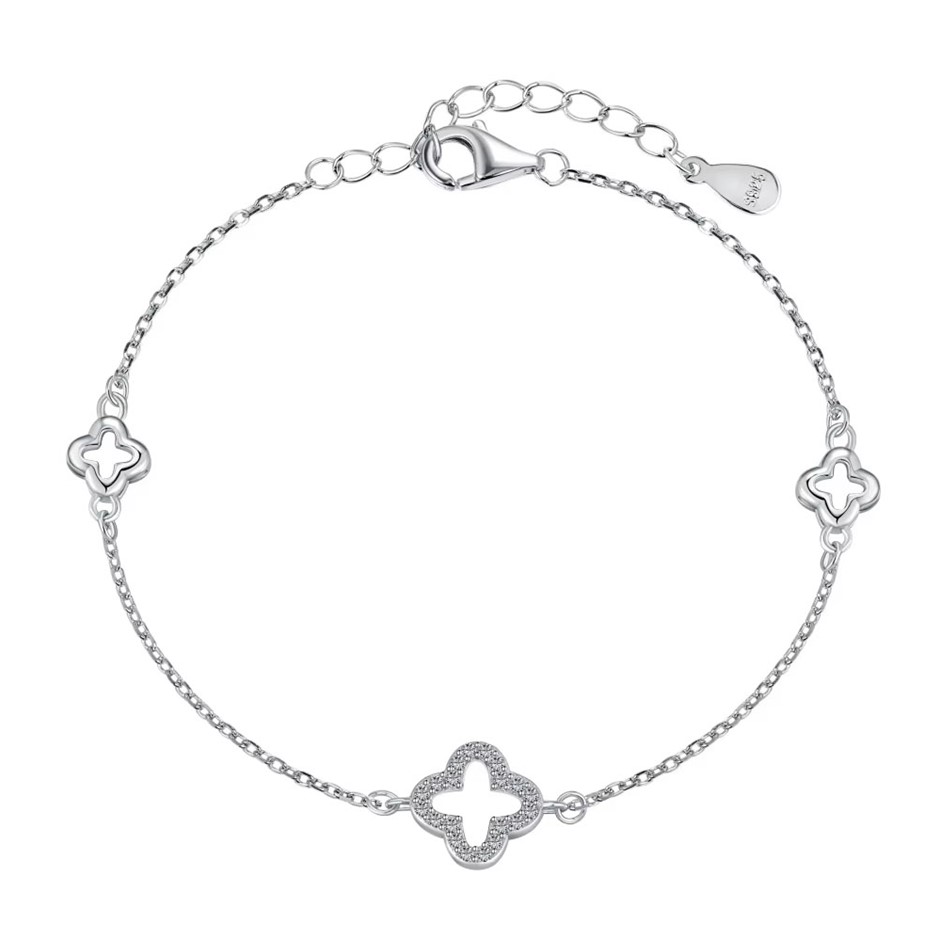 Elegant Simulated Diamonds 925 Silver Tennis Bracelet