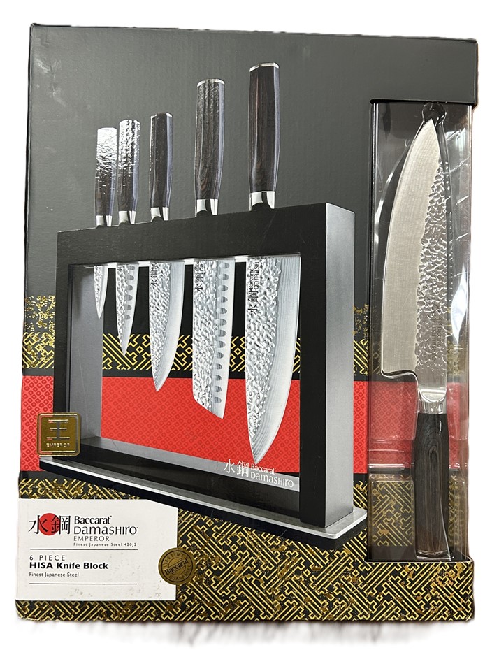 Baccarat Damashiro Emperor 6 Piece Hisa Knife Block Set