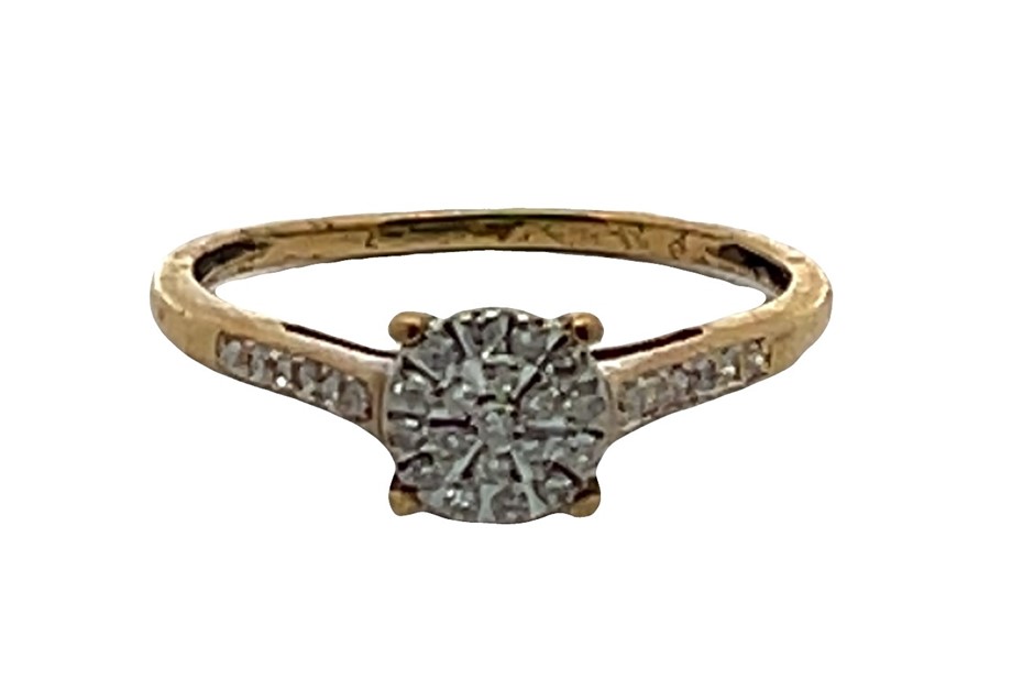 9ct Yellow Gold 0.15ct Diamond Ring