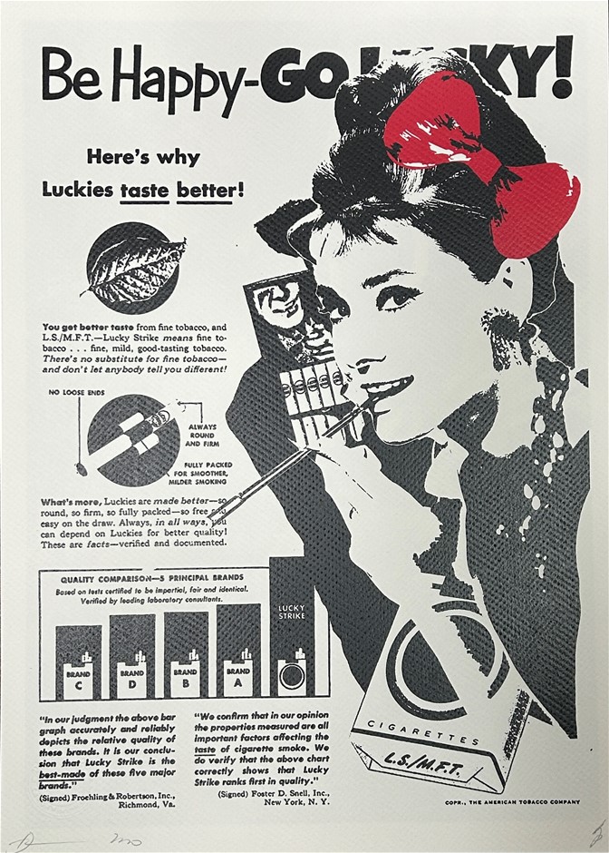 Death NYC Signed Street Art Print "AUDREY/GO LUCKY" Limited Edition