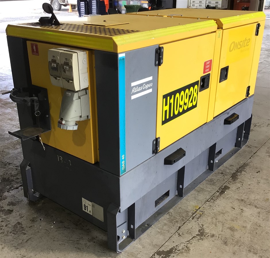 2020 Atlas Copco QAS40 Generator - Diesel - 40kva - Emerald