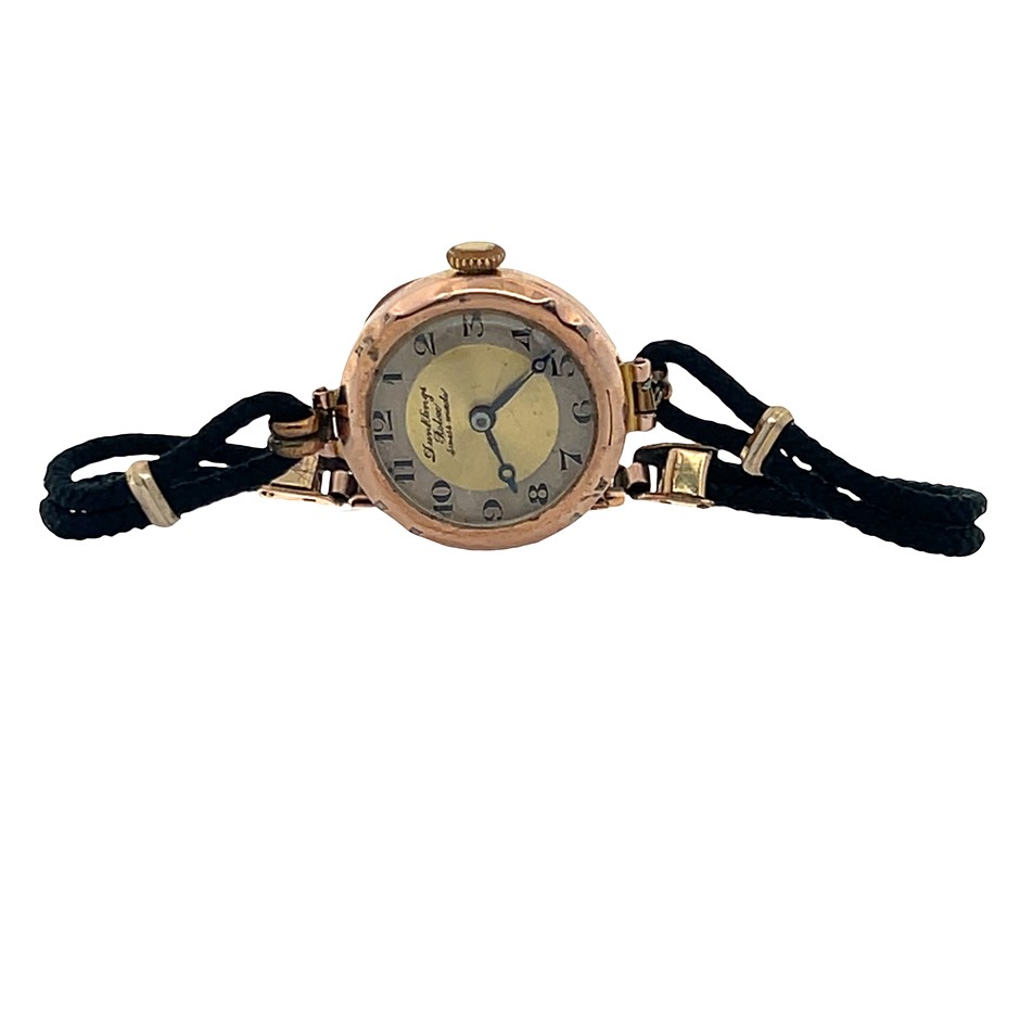 ROLEX-DUNKLING Collaboration Swiss Made 9ct Gold Cocktail Watch