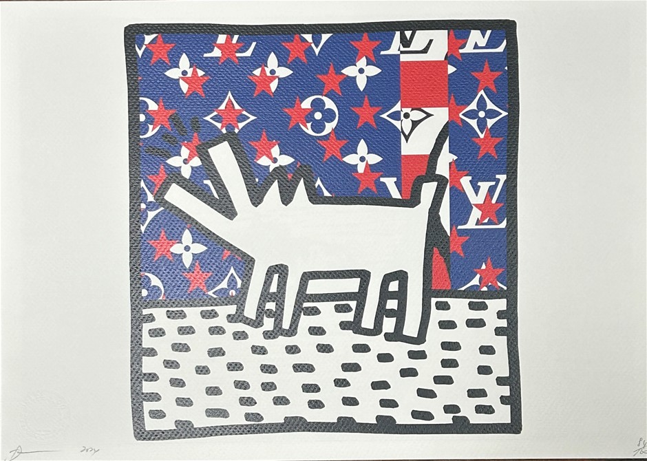 Death NYC Signed Street Art Print "KEITH HARING/LV STYLE" Limited Edition