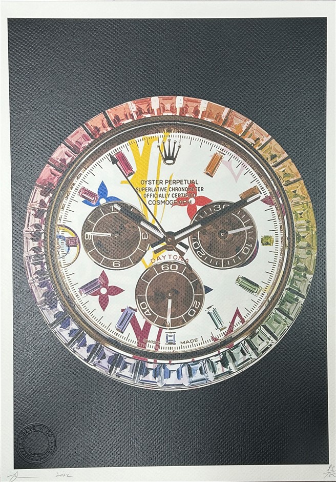 Death NYC Signed Street Art Print "ROLEX/LV STYLE" Limited Edition