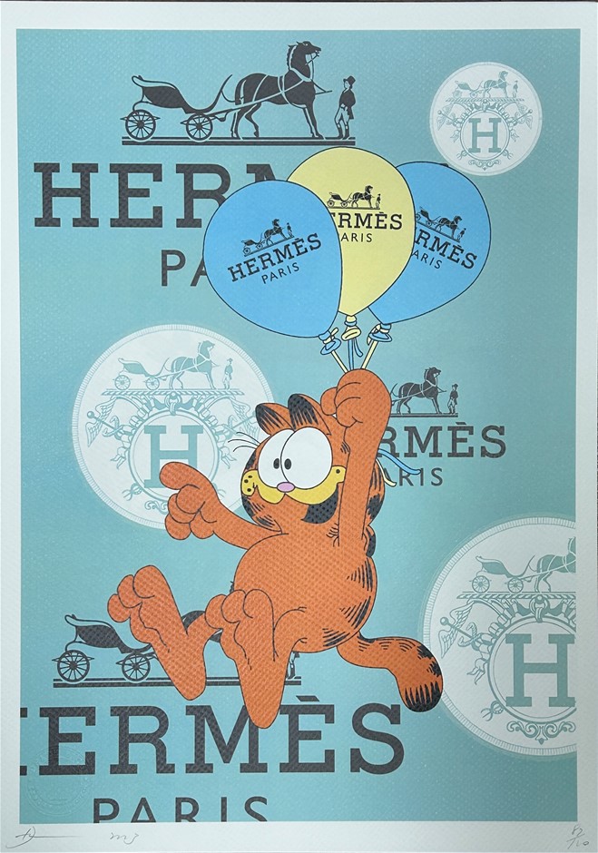 Death NYC Signed Street Art Print "HERMES/GARFIELD STYLE" Limited Edition