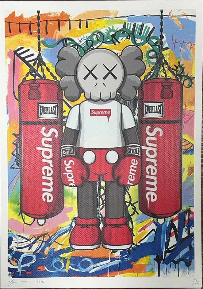 Death NYC Signed Street Art Print "KAWS/SUPREME STYLE" Limited Edition