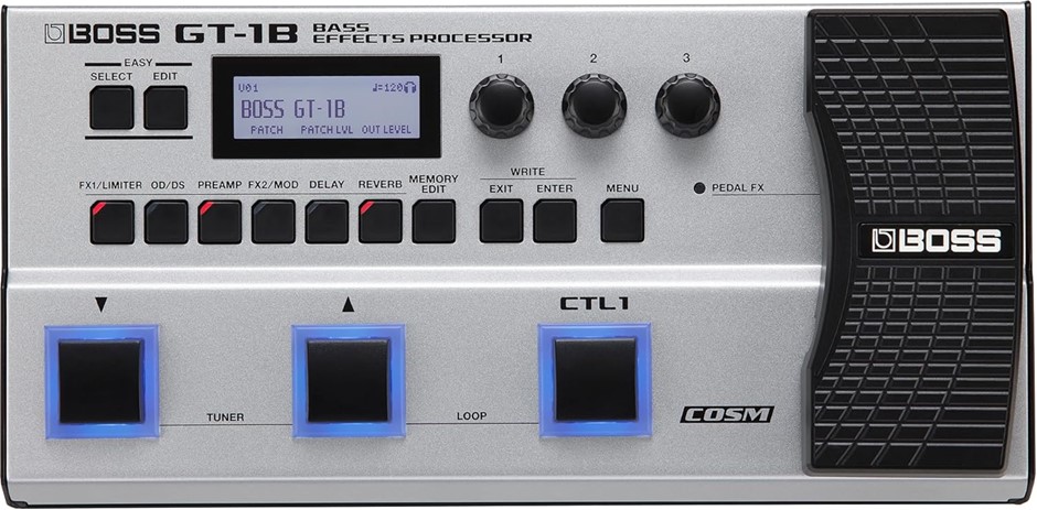 BOSS GT-1B Bass Effects Processor in a Compact Package | Bass-Optimized Amp