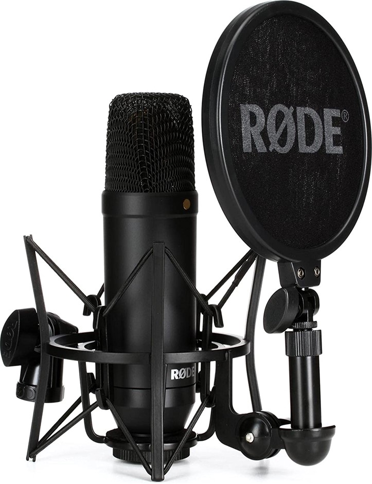 RØDE NT1 Large-Diaphragm Cardioid Condenser Microphone with Shock Mount & P