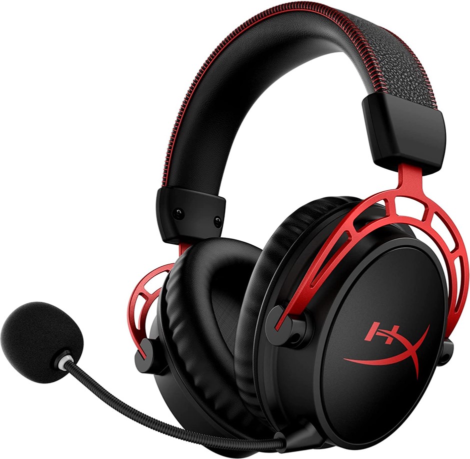 HYPERX Cloud Alpha Wireless Gaming Headset, Black/Red. NB: Minor Use. Left