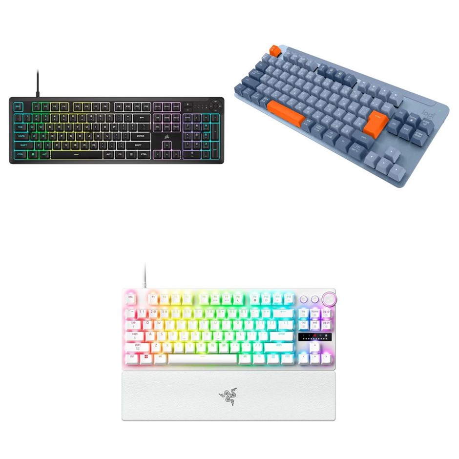 3 x Assorted Keyboards. 1 x CORSAIR K55 CORE RGB Membrane Wired Keyboard. 1