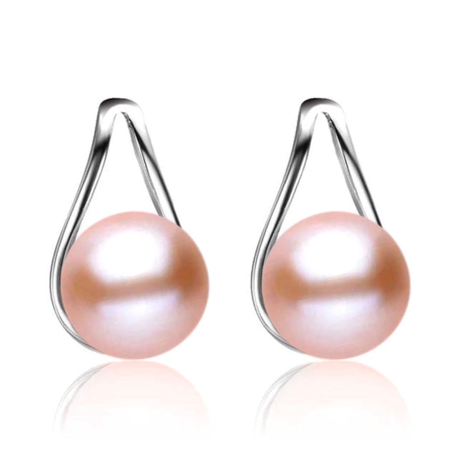 BIJ'OR - Stunning French Hook Drop Earrings made with Genuine Pink