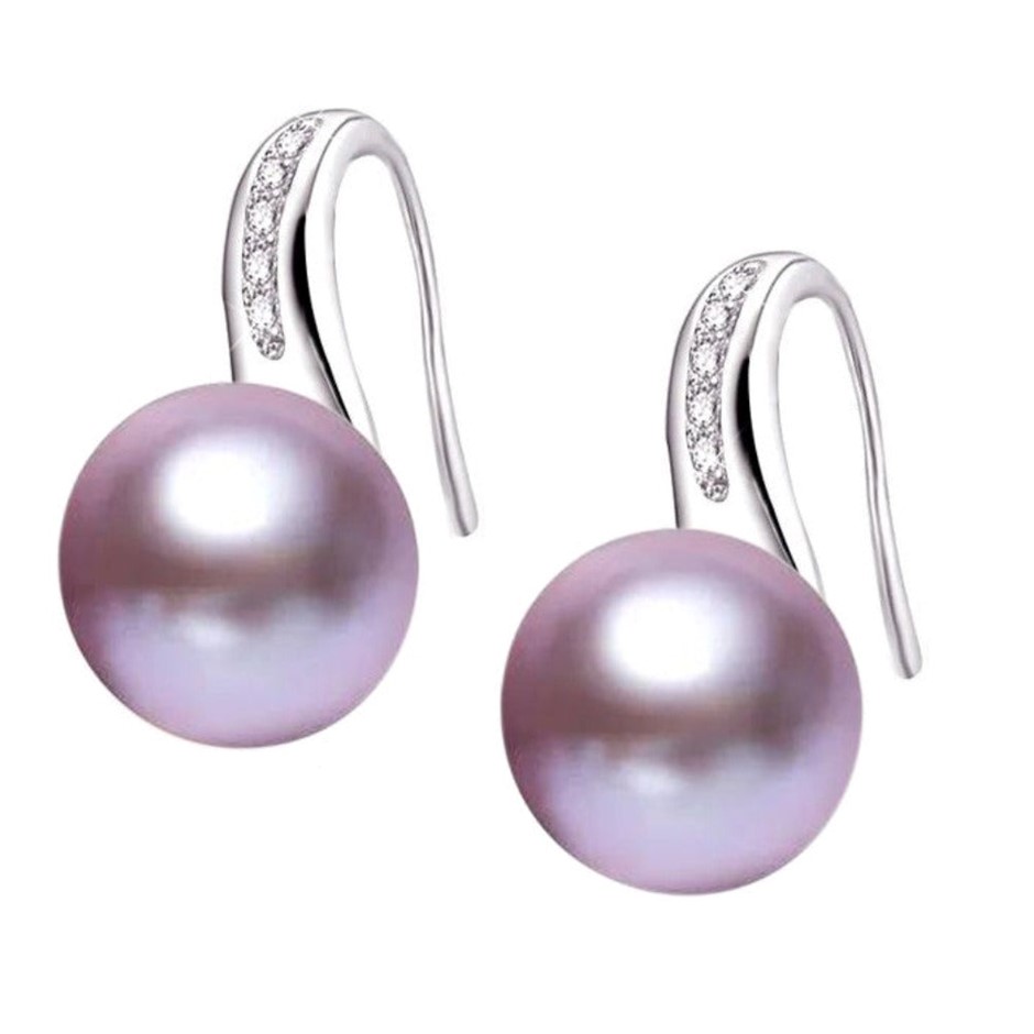 BIJ'OR - Stunning French Hook Drop Earrings made with Genuine Purple