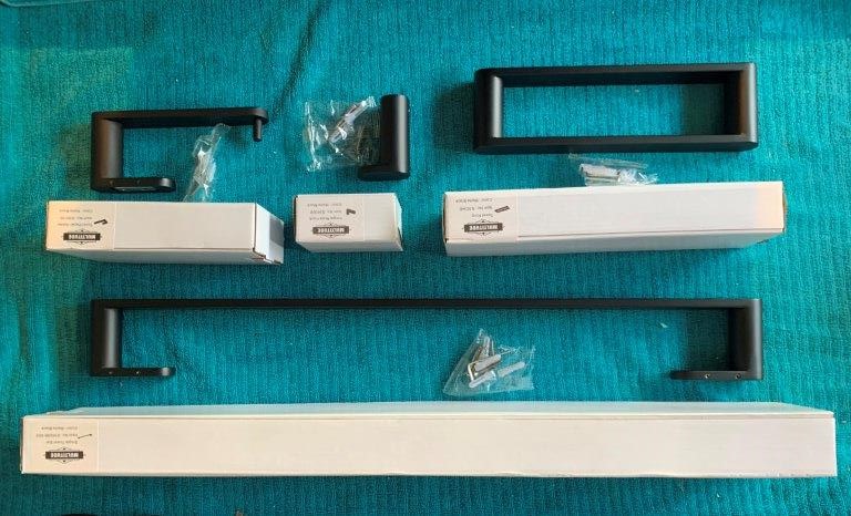 New in Boxes Multitude Matte Black Bathroom Accessories
