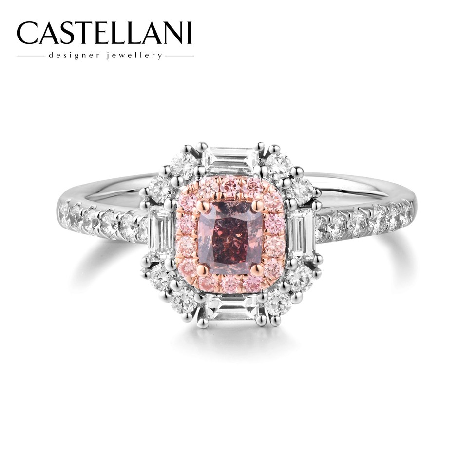 0.86tcw Fancy Intense Pink Diamond Ring