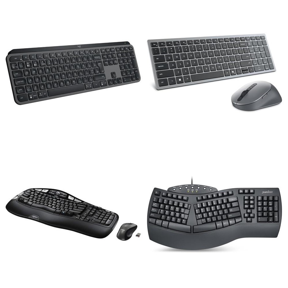 4 x Assorted Keyboards. 1 x LOGITECH MX Keys S Wireless Keyboard. 1 x DELL