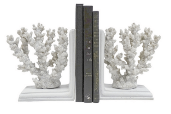 Faux Resin Coral Bookends White 18cm Highett VIC pickup