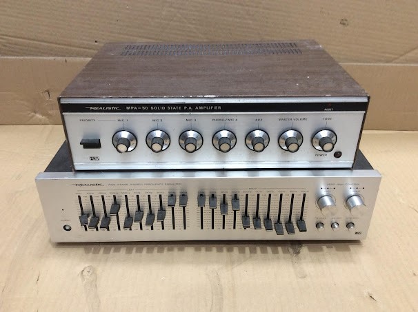 Solid State P.A Amplifier& Stereo Frequency Equalizer (Lot of 2)