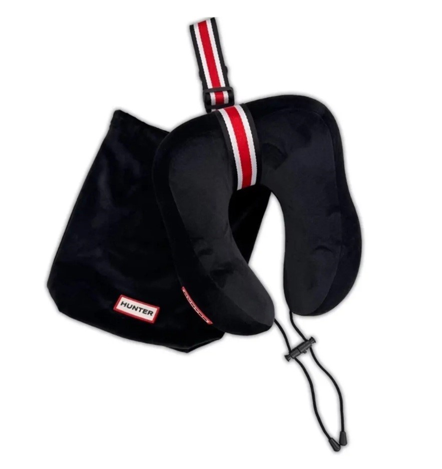 HUNTER Travel Pillow, Black. Not in original packaging.