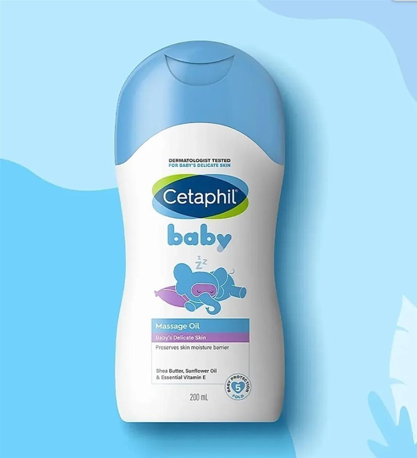 6 x CETAPHIL Baby Massage Oil 200ml, With Shea Butter & Vitamin E, Hypoalle