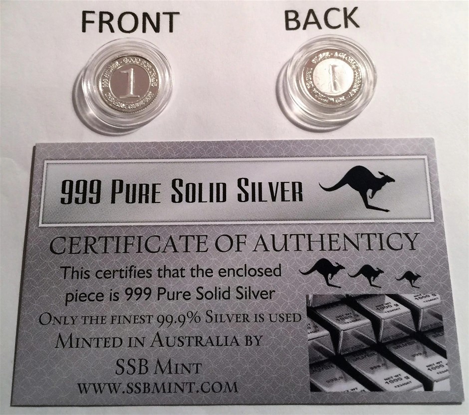 Global Trade Unit 1 Gram (Approx) 999 Pure Silver Coin with Certificate