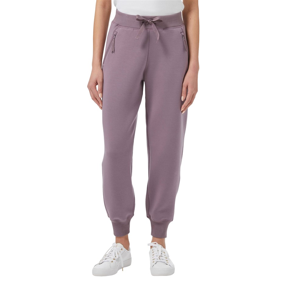 SIGNATURE Women's Soft Active Jogger, Size L, Purple.