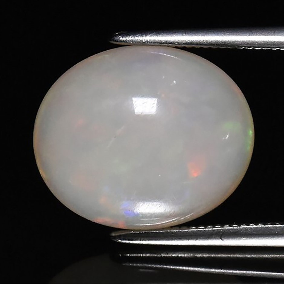 4.05ct Oval Cabochon Cut Play Of Color White Opal Gemstones - 1Pc