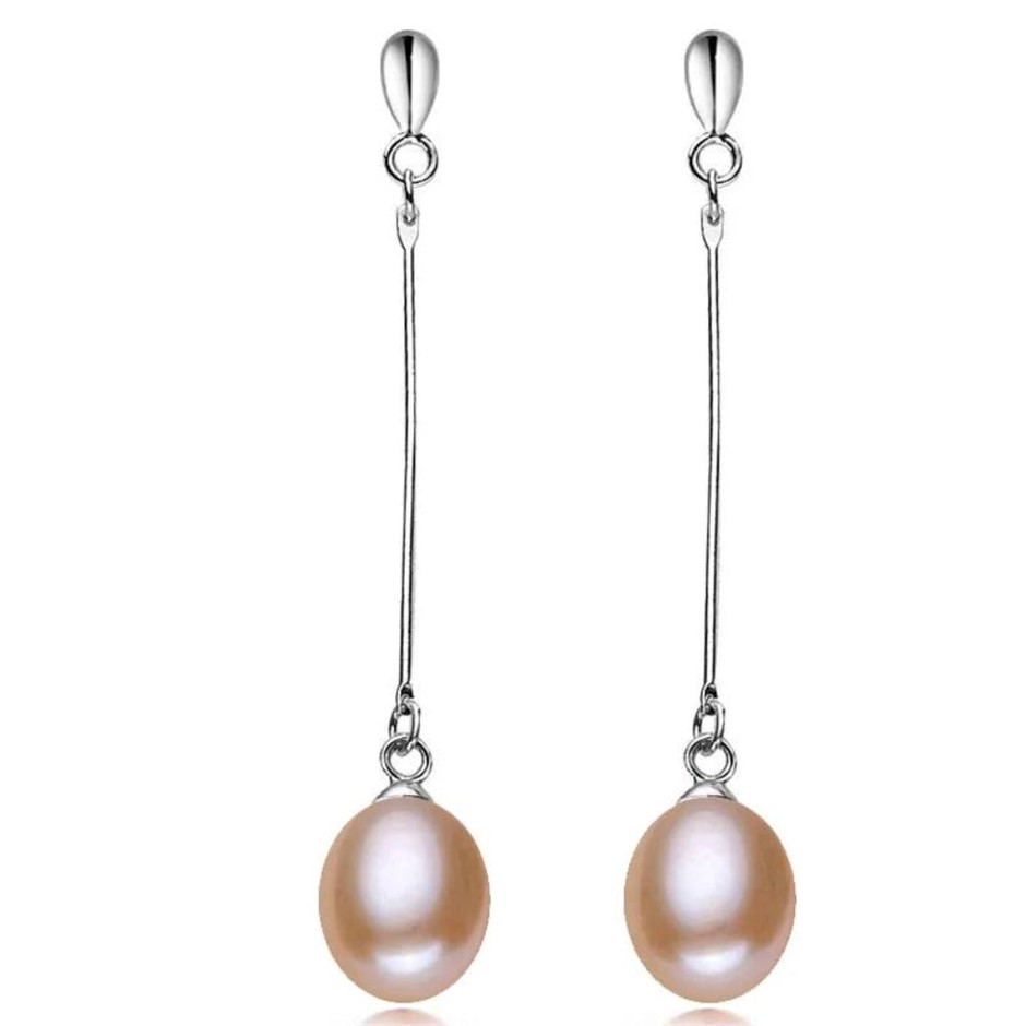 BIJ'OR - Stunning Genuine Pink Freshwater Pearl Dangle Earrings. RRP 59