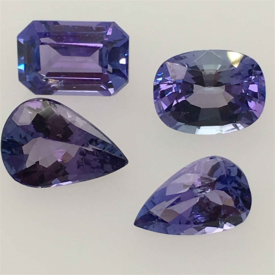 Four Loose Tanzanite, 6.83ct in Total