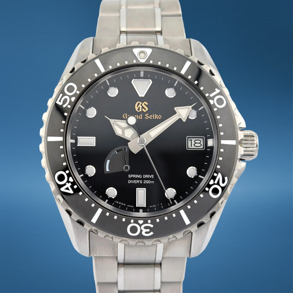 GRAND SEIKO SPRING DRIVE DIVER 200M 44MM TITANIUM SBGA463 BXP & COA