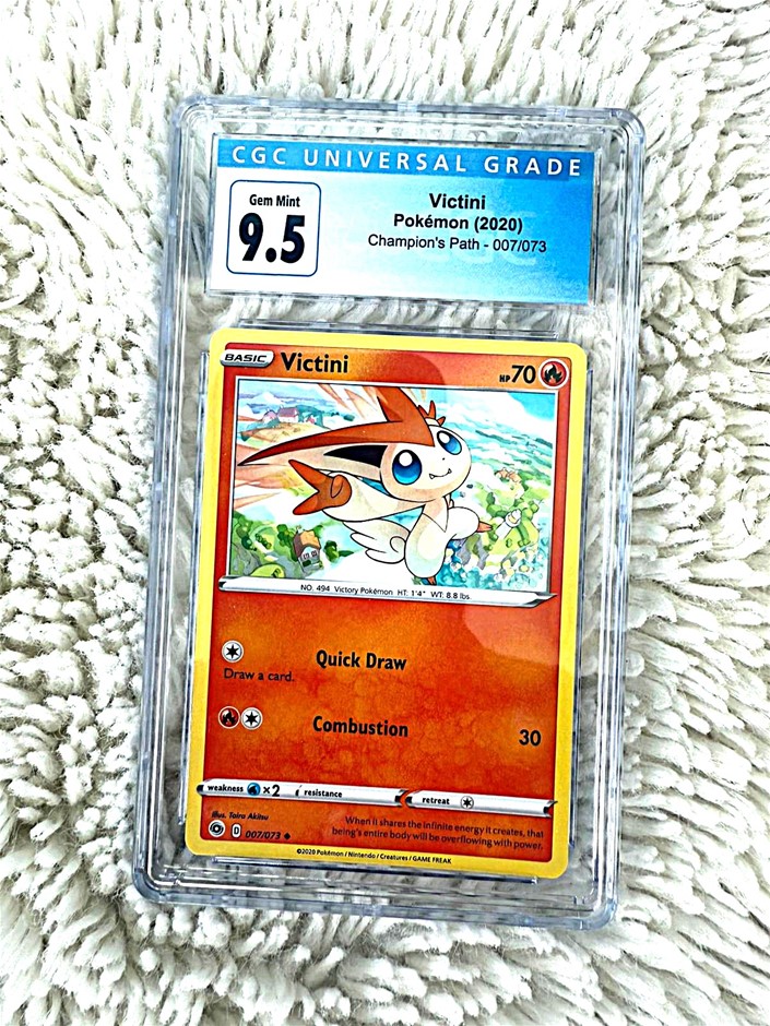 2020 Pokémon Victini 007/073 Champion’s Path CGC 9.5 Gem Mint
