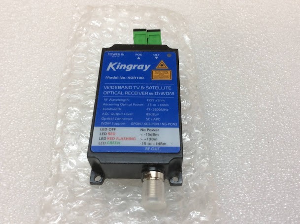 Kingray KOR100 Wideband TV & Satellite Optical Receiver with WDM - New