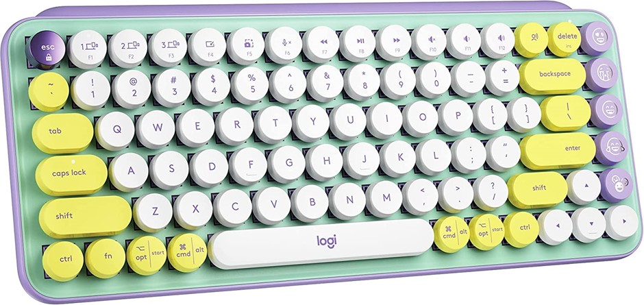 LOGITECH POP Keys Wireless Mechanical Keyboard with Emoji Keys, Daydream Mi