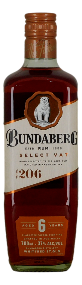 Bundaberg Rum Select Vat 206 Aged 6 Years (1x 700mL)
