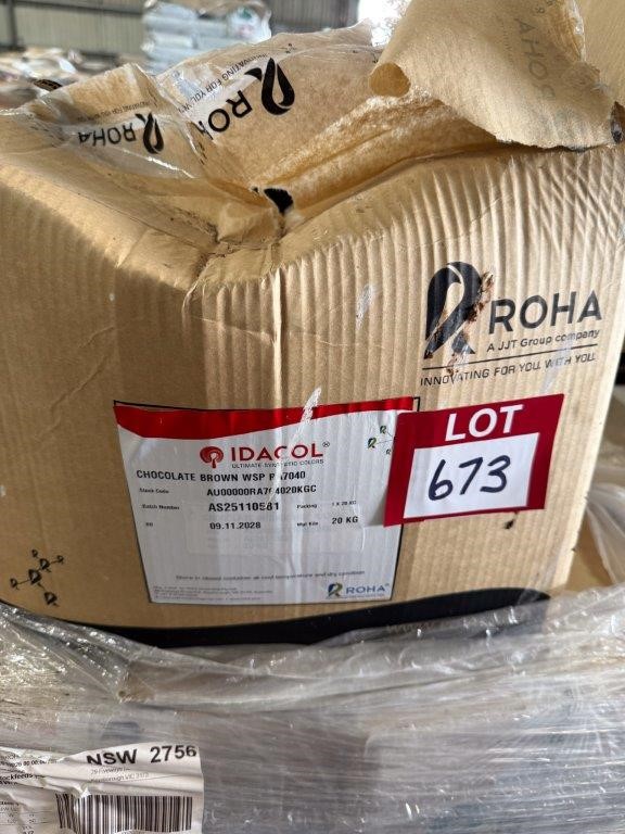 Approx. 11 x ROHA Chocolate Brown WSP RA 704020kg Liquid Sachels
