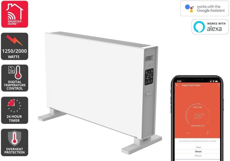 KOGAN SmarterHome™ 2000W Convector Panel Heater - KASHCHT20WA