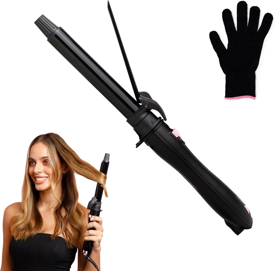 MERMADE Hair Spin Automatic Curler, 25 mm Size, Black.