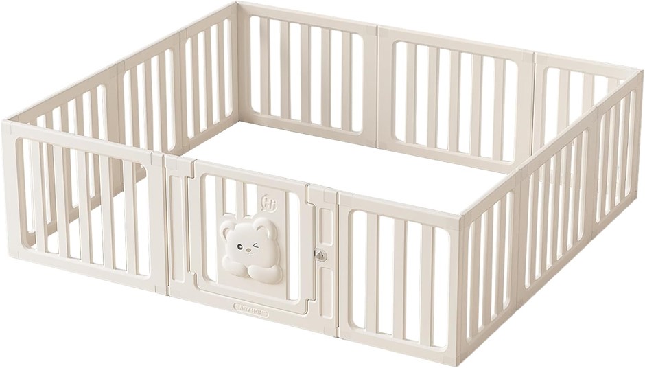 BOPEEP Baby Playpen, 12 Panels, Adjustable Shape Baby Fence, 186 x 206 x 6