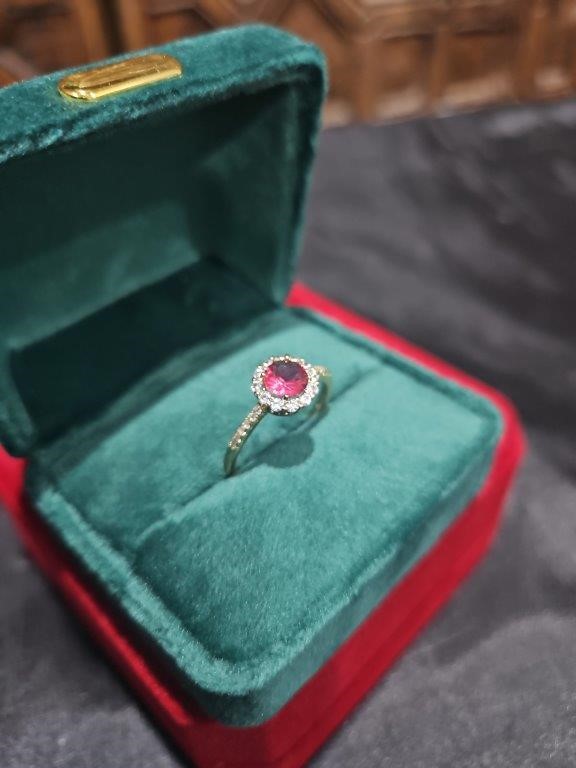 14K/Italy 1.0ct Ruby Stone Yellow Gold Filled Ring(stamped)Warranty Quality