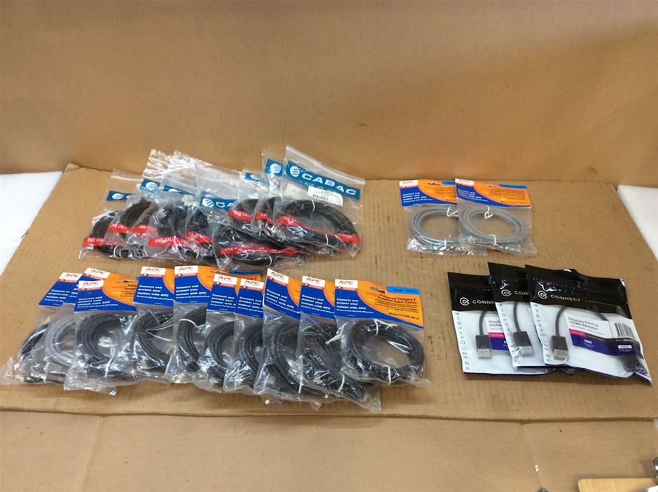 APC CABAC Ethernet Cable And DisplayPort To HDMI Adapter - New (Lot of 24)