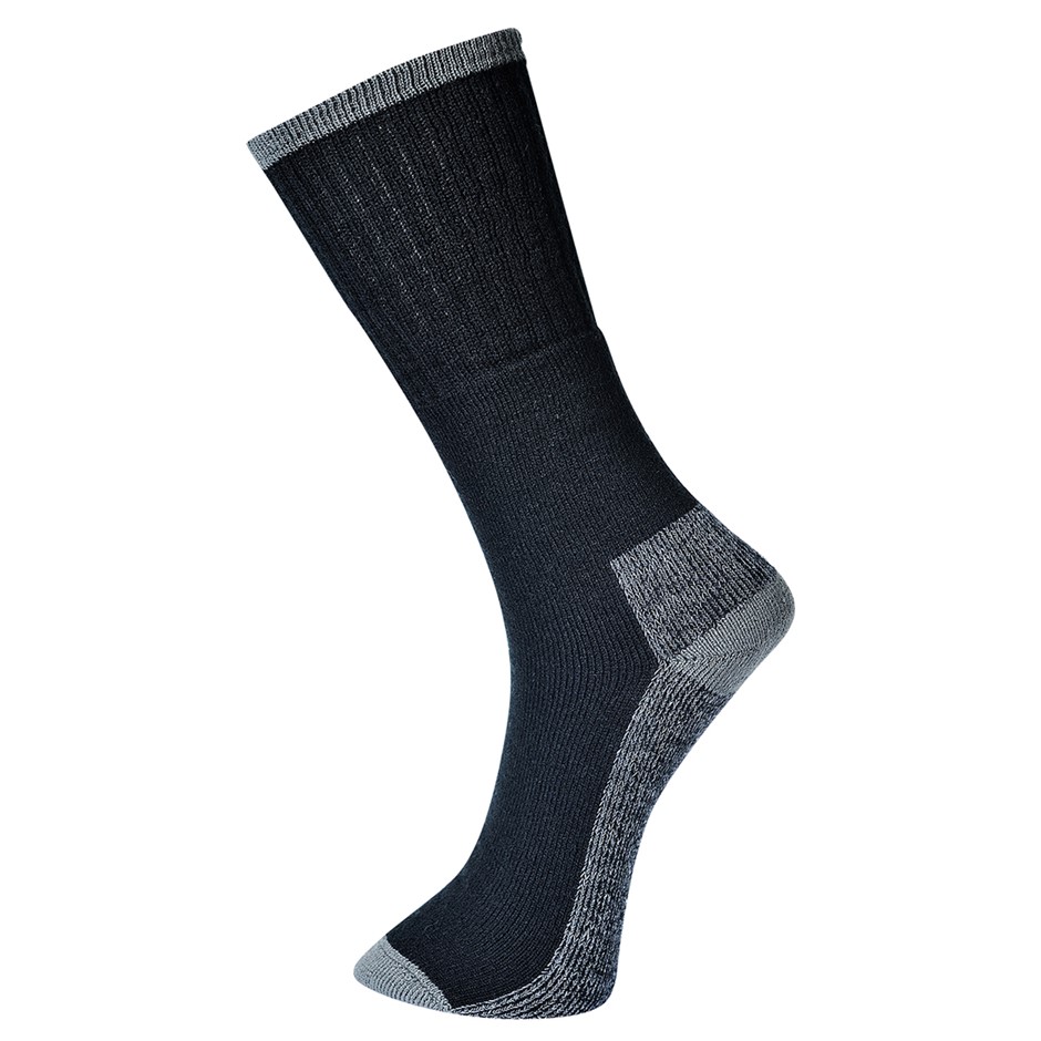PORTWEST SK33 Work Socks, 3 Pack, Size UK 10-13 (EU 44-48), Colour: Black.
